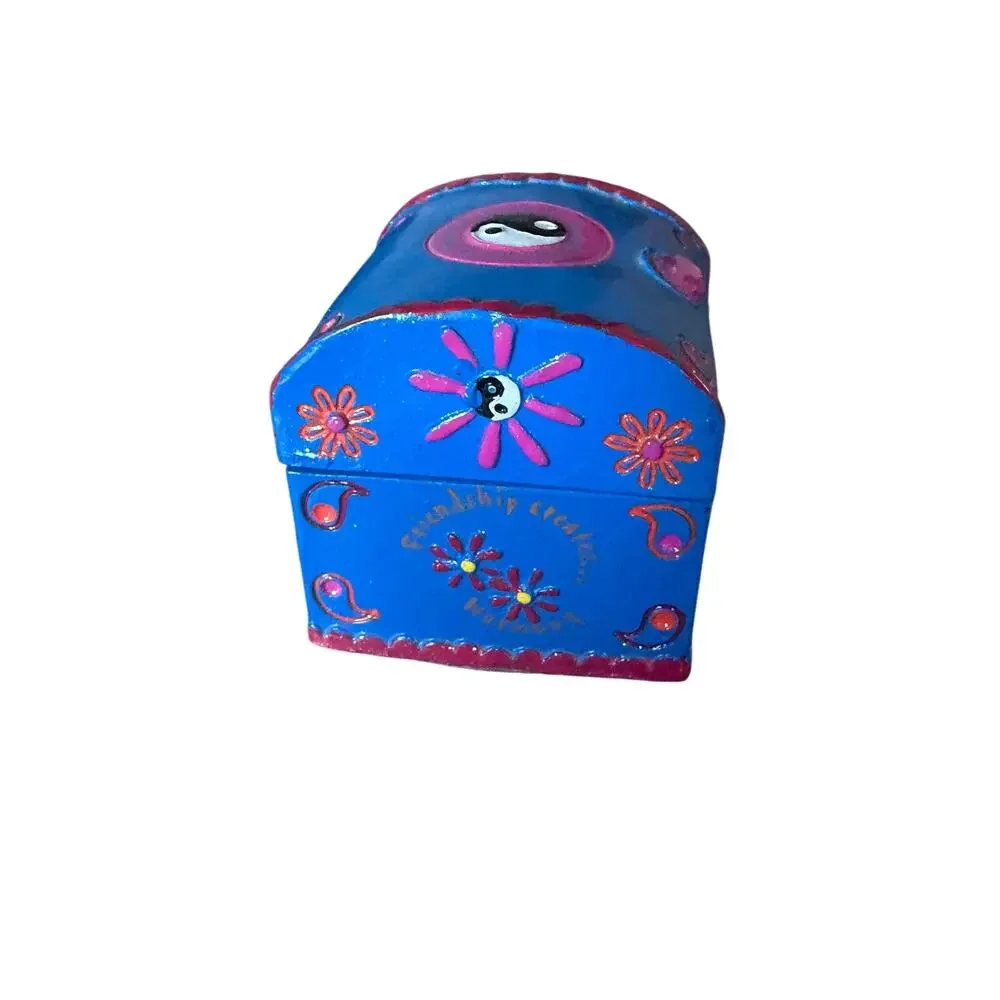 Claire’s Y2K Trinket Box Peace Harmony Blue Treasure Box 2000 Q44